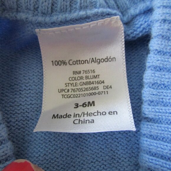 Pullover‎ Sleeveless Vest Infant Boys Size 3-6M Blue V Neck Geometric - Picture 2 of 3